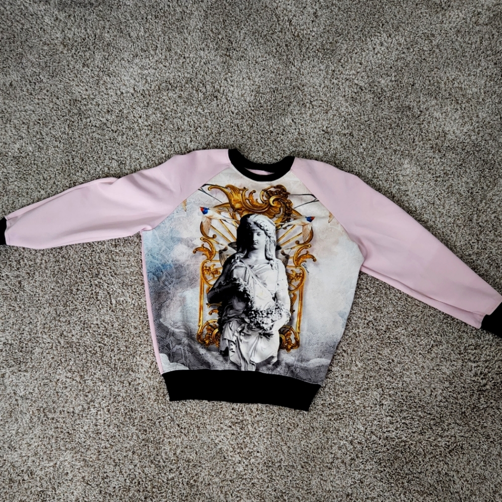 JUST CAVALLI GRAPHIC PRINT RAGLAN SWEATSHIRT